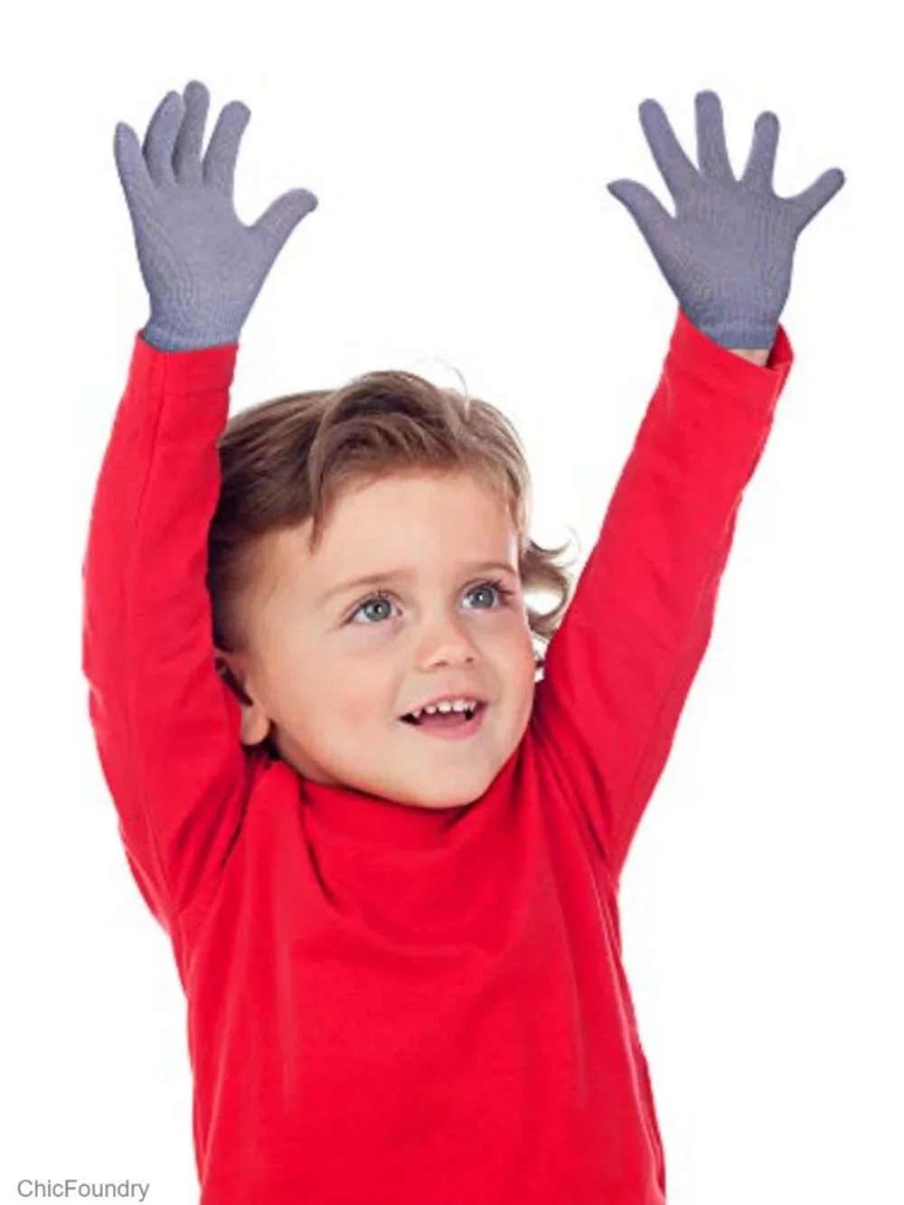 3 Pairs Toddler Winter Knitted Gloves Full Finger Mittens for Boys Girls